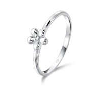 Flower Designed Silver Ring NSR-4057